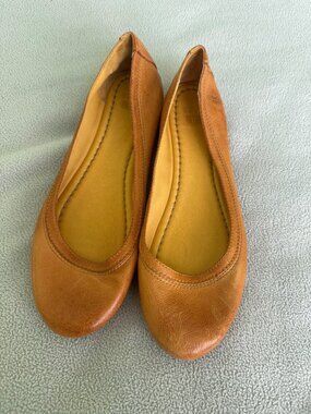Frye Carson Ballet Flat Shoe Womens 7 Genuine Leather Round Tip Comfort